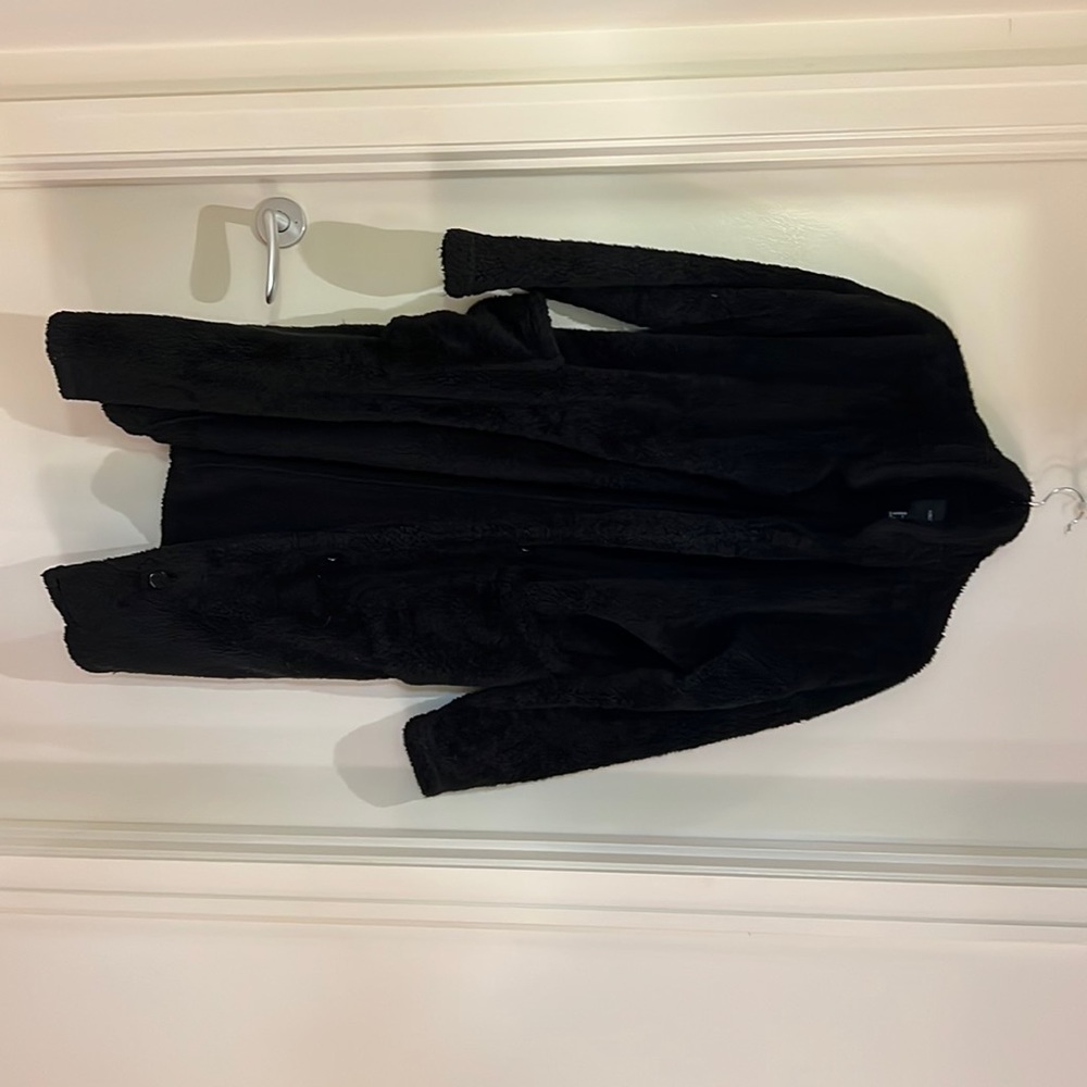 Black fuzzy duster